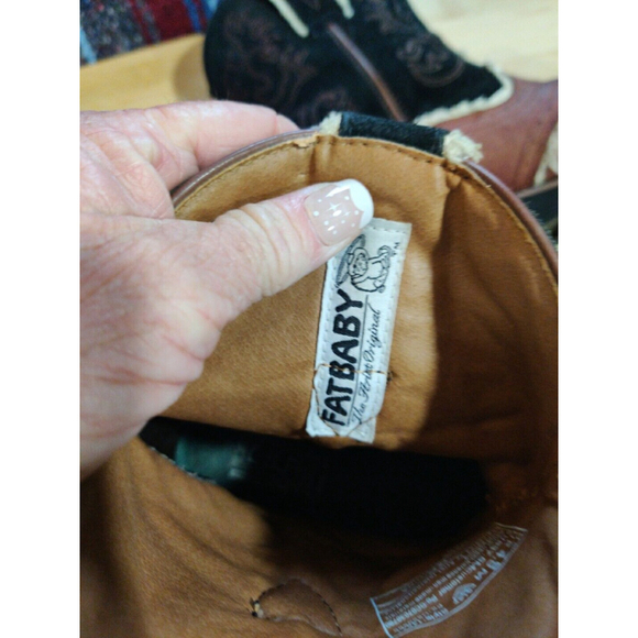 Ariat Youth Size 7 B Brown Black Leather Cowboy Boots - Picture 5 of 12